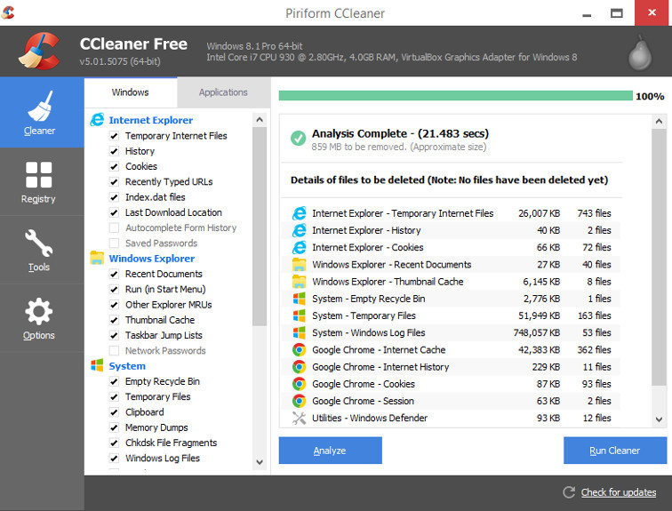 CCleaner Disk Cleanup