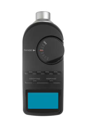 A Decibel meter used to measure the decibel level of a product